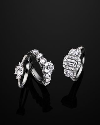 Emerald-Cut Diamond Three Stone Engagement Ring in 14K White Gold, 2.0 tcw&nbsp;