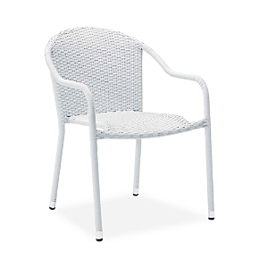 Sparrow & Wren Avalon 2 Piece Outdoor Wicker Stackable Chair Set In White