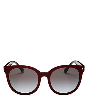 Valentino Women's Round Sunglasses, 55mm In Bordeaux/gray
