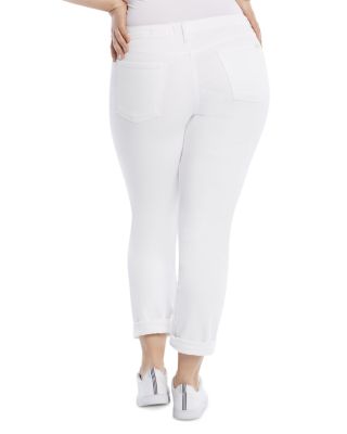 High Rise Ankle Straight Jeans in White