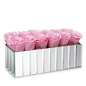 Rose Box Nyc 12 Rose Modern Mirrored Centerpiece In Blush Pink