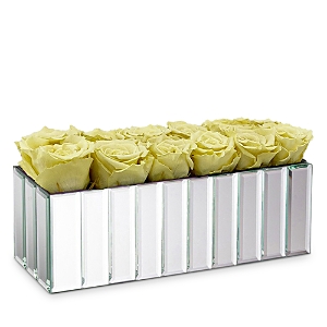 Rose Box Nyc 18 Rose Modern Mirrored Centerpiece In Sweet Lemon