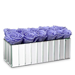 Rose Box Nyc 12 Rose Modern Mirrored Centerpiece In Violet