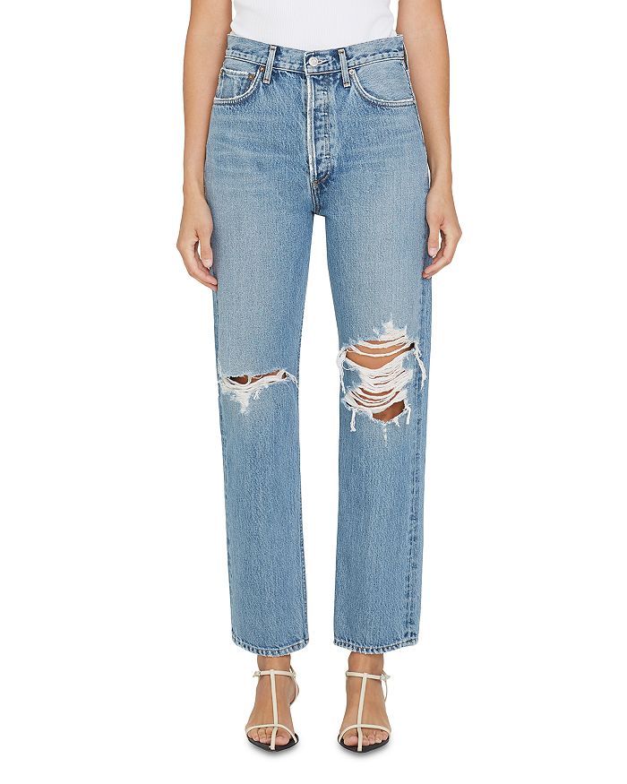 AGOLDE - 90's Distressed High Rise Jeans In Backdrop