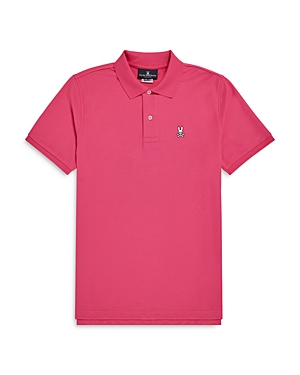 Psycho Bunny Pique Knit Slim Fit Polo Shirt In Neon Magen
