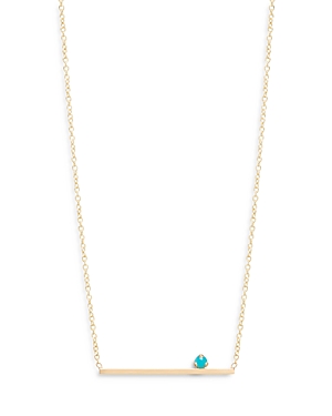 Zoë Chicco 14k Yellow Gold Turquoise Bar Station Necklace, 16