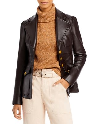 vegan leather blazer