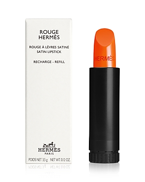 Pre-owned Hermes Rouge  Satin Lipstick Refill In 33 Orange Boîte