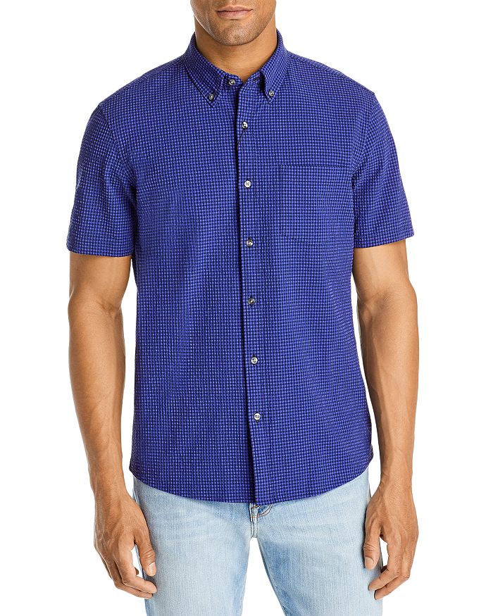 Michael Kors Gingham Seersucker Short Sleeve Shirt | Bloomingdale's