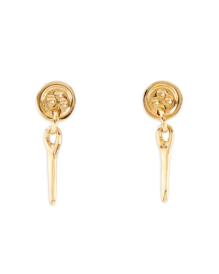 Uno de 50 Sewn Button and Needle Drop Earrings Bloomingdale s