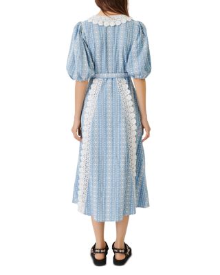 Maje Raviana Lace Trim Midi Dress | Bloomingdale's Women