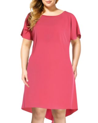 Adrianna Papell Plus - Cascade High/Low Shift Dress