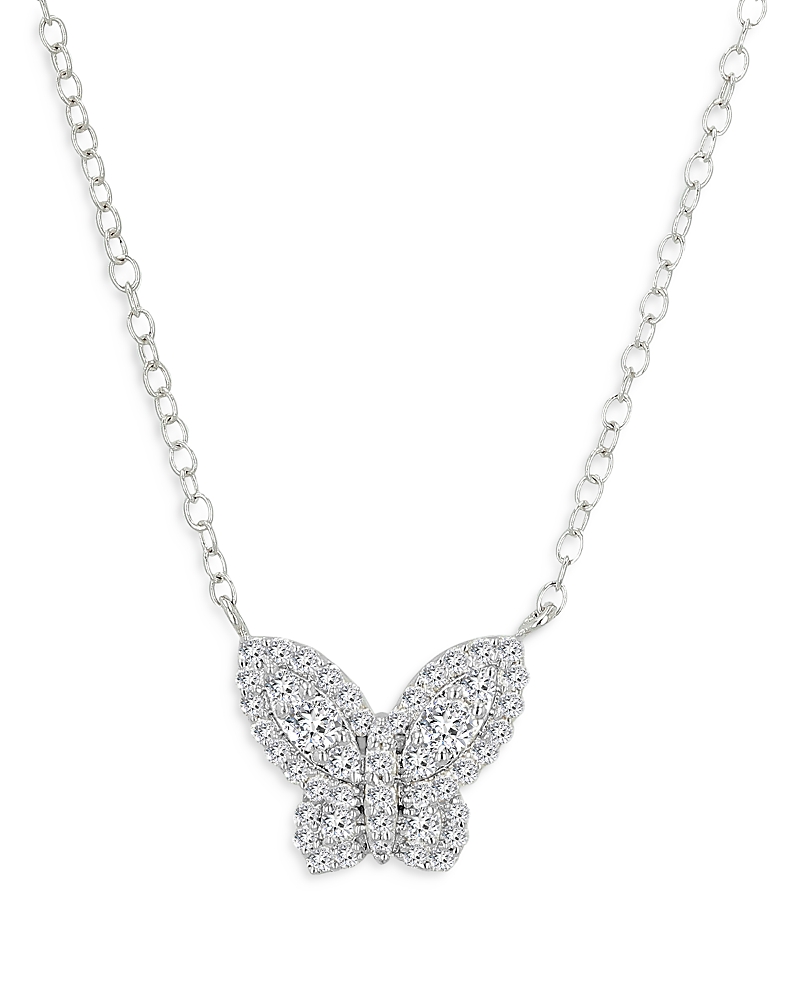 Bloomingdale's Fine Collection Diamond Butterfly Pendant Necklace in 14K White Gold, 0.35 tcw