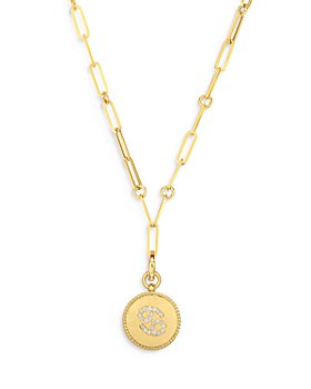 Roberto Coin - 18K Yellow Gold  Zodiac Medallion Diamond Pendant Necklace, 19"
