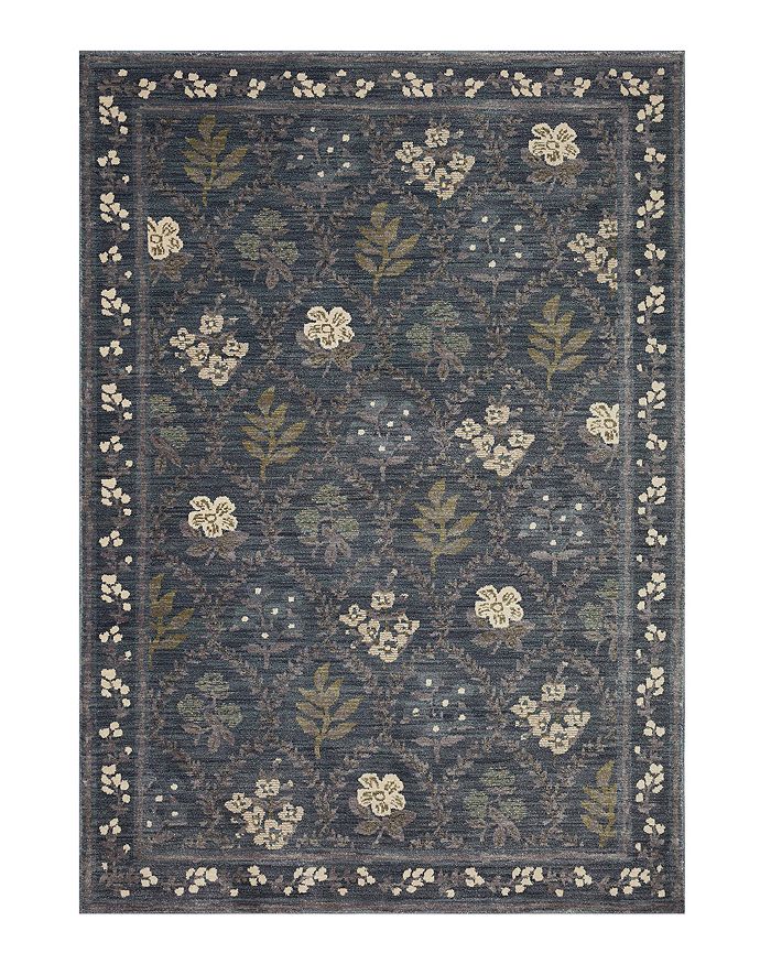 Rifle Paper Co Fiore Fio-04 Area Rug, 7'10 X 10' In Navy