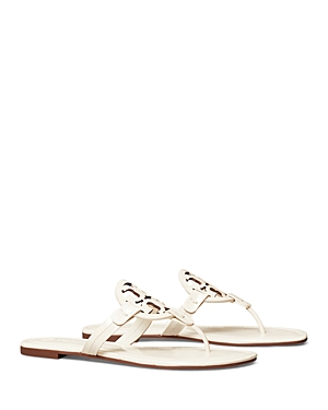 Tory Burch Miller Logo-embellished Leather Sandals In New Ivory Patent Leather