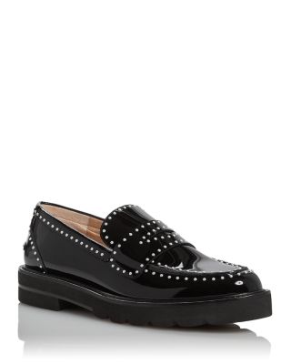 stuart weitzman patent leather loafers