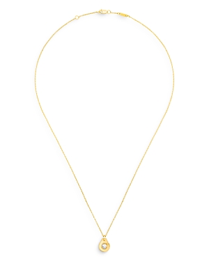 18K Yellow Gold Menottes Pendant Necklace with Diamonds, 16.5