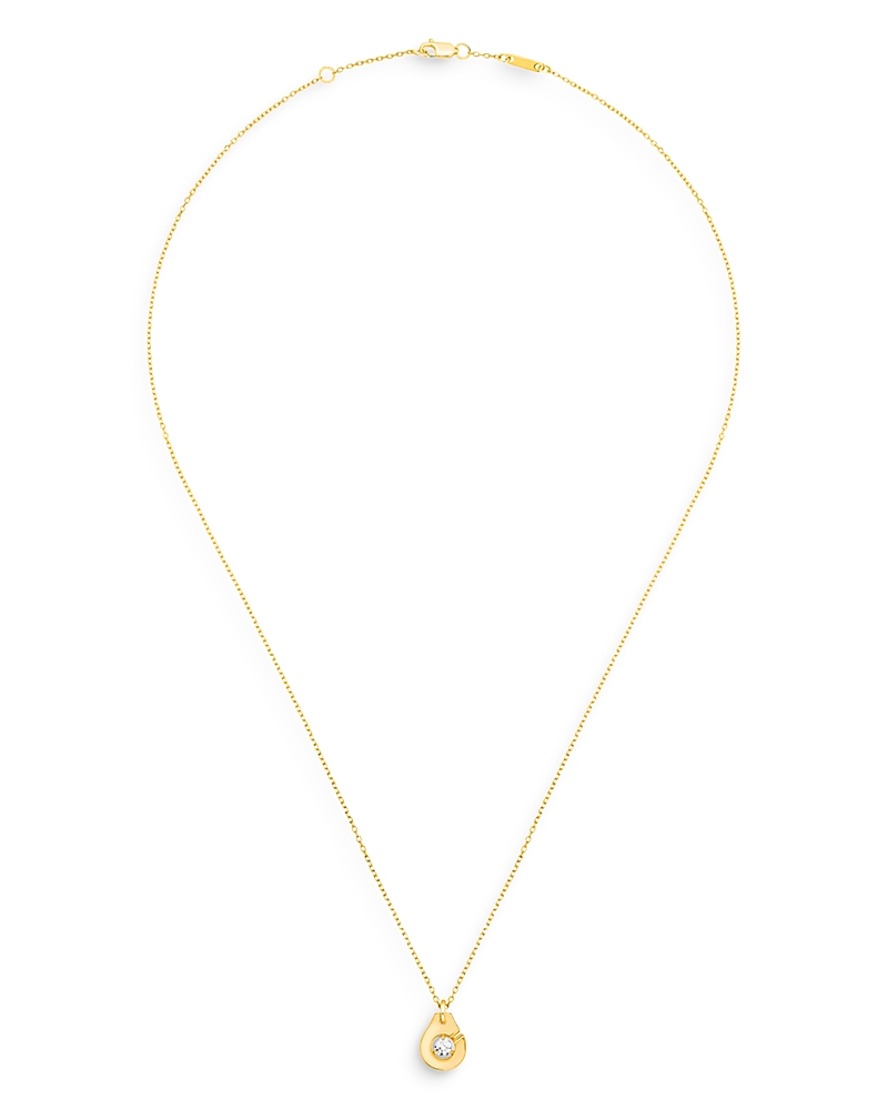 Dinh Van 18k Yellow Gold Menottes Pendant Necklace With Diamonds, 16.5 In Gold