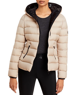Moncler Herbe Nylon Stretch Down Jacket In Dust Pink/champagne