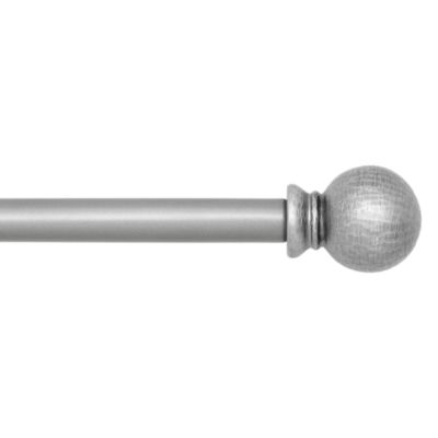Farmhouse Adjustable Curtain Rod with Hammered Ball Finials, 28"-48"