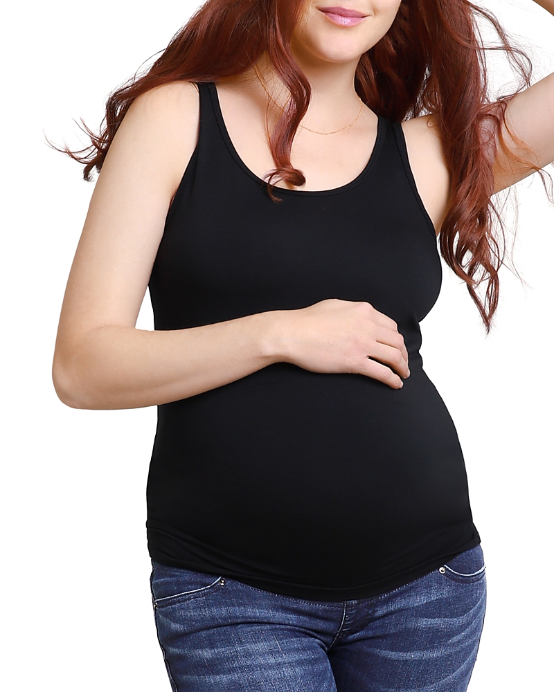 Ingrid & Isabel Maternity Scoop Neck Tank In Black