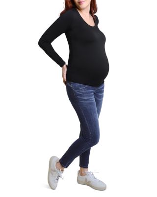 Maternity Long Sleeve Scoop Neck Tee