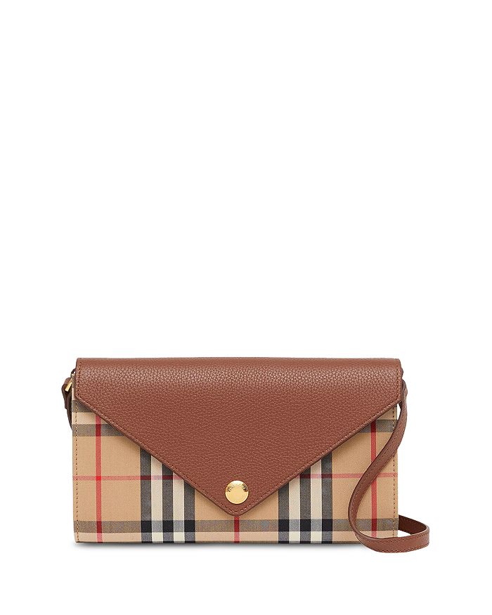 BURBERRY: credit card holder in coated cotton and leather - Beige