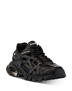 Balenciaga Mesh Panelled Low-top Sneakers With Round Toe In Noir