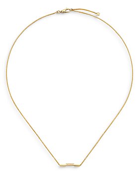 Gucci - 18K Yellow Gold Link To Love Bar Necklace, 17.7"
