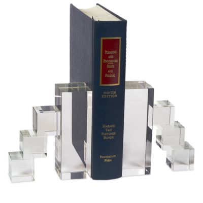 Steps Crystal Glass Bookend, Set of 2