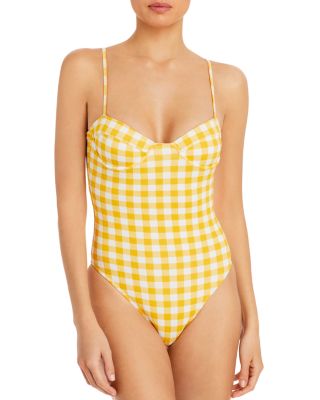 yellow gingham bathing suit