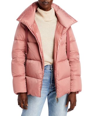 pink puffer coat womens