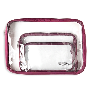 Baggallini Clear Travel Pouch Set In Eggplant