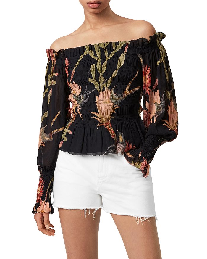All saints off best sale the shoulder top