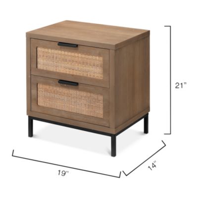 Reed 2 Drawer Side Table