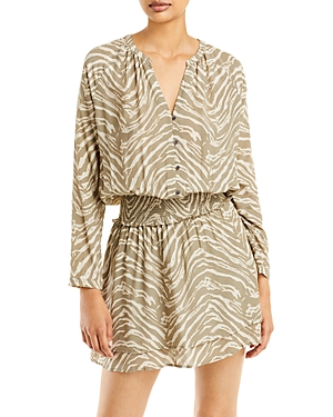 Rails Jasmine Tiger-print Long-sleeve Dress In Safari