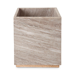 Kassatex San Marino Waste Basket In Marble/wood