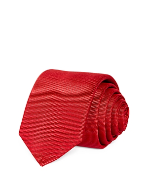 Hugo Boss Tonal Micro Dot Silk Skinny Tie In Medium Red