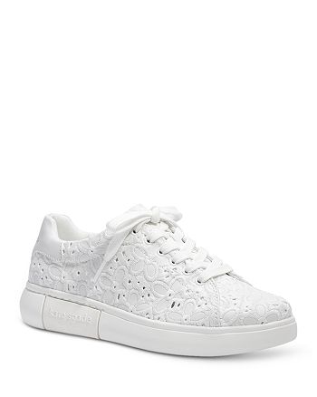 Document The Stranger Facilities kate spade new york Women's Lift Floral Eyelet Faux Leather Sneakers |  Bloomingdale's