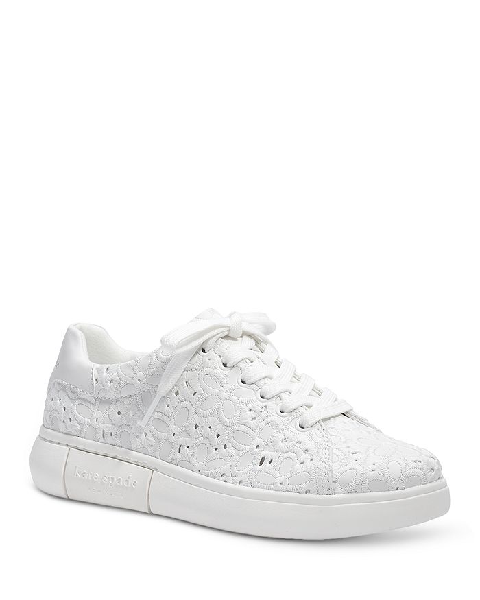 kate spade new york Women's Lift Floral Eyelet Faux Leather Sneakers ...