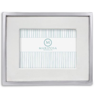 Mariposa Leather with Metal Border Frame, 5" x 7"