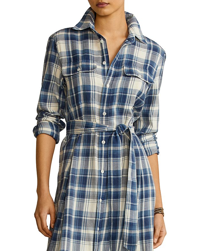 Ralph Lauren Plaid Cotton Shirt Dress Bloomingdale's