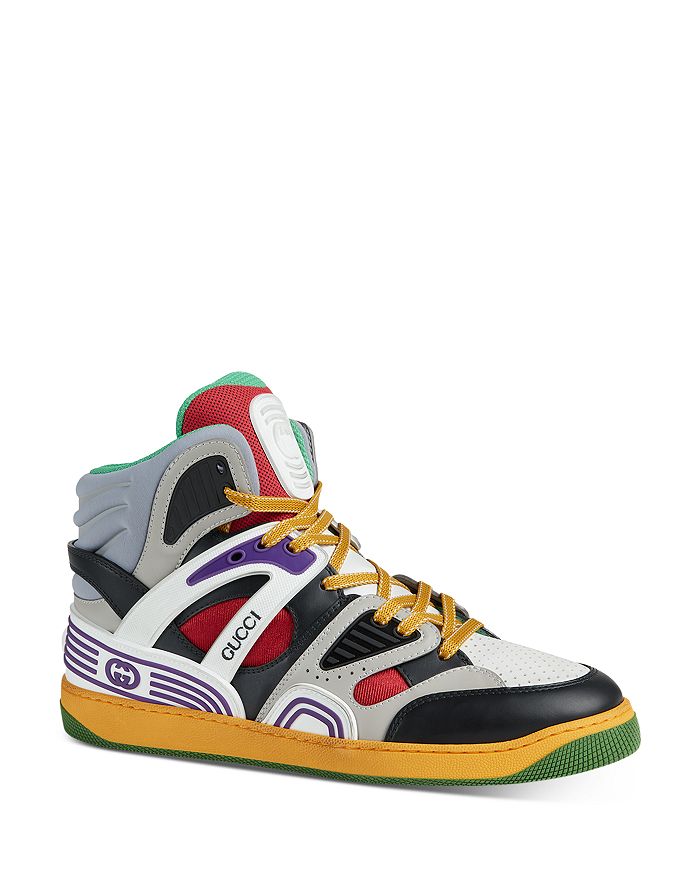 Gucci Men's Basket Interlocking G High Top Sneakers
