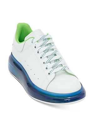 Alexander Mcqueen Men's Larry Transparent-sole Platform Sneakers In Ivory/blue