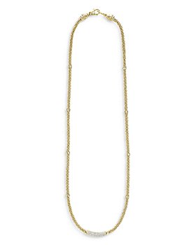LAGOS - 18K Yellow Gold Caviar Beaded Necklace with Diamonds, 16"