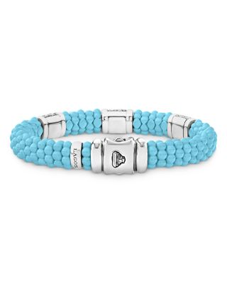 Ceramic & Sterling Silver Caviar Bracelet with Diamonds