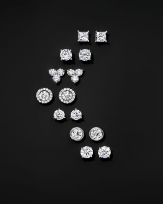 Certified Diamond Stud Earrings in 18K White Gold, 0.33 tcw 