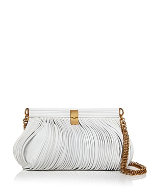 Proenza Schouler Rolo Frame Leather Clutch In Optic White