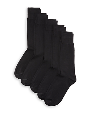 The Men's Store At Bloomingdale's Cotton Crew Socks, Pack Of 5 In Black